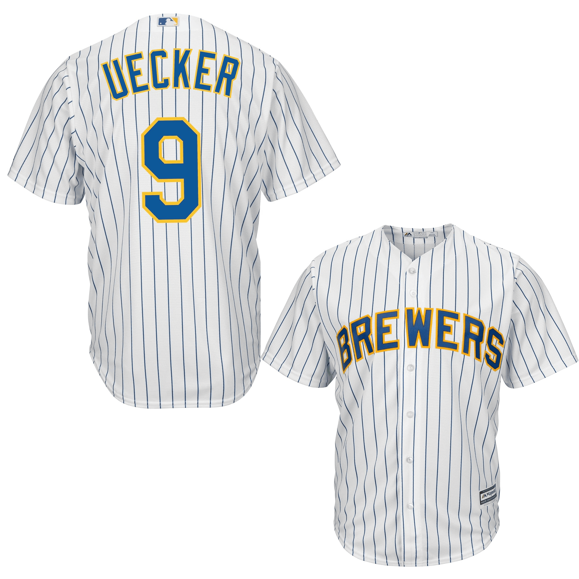 Bob Uecker 9 Milwaukee Brewers White MLB Jersey Men's