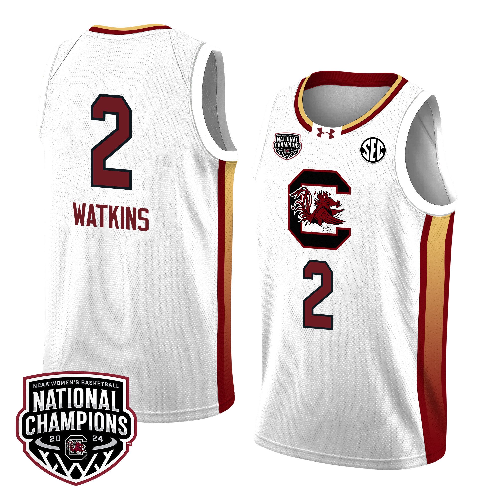 Ashlyn Watkins 2 South Carolina 2024 National Champions Patch Unisex NCAA Jersey Unisex