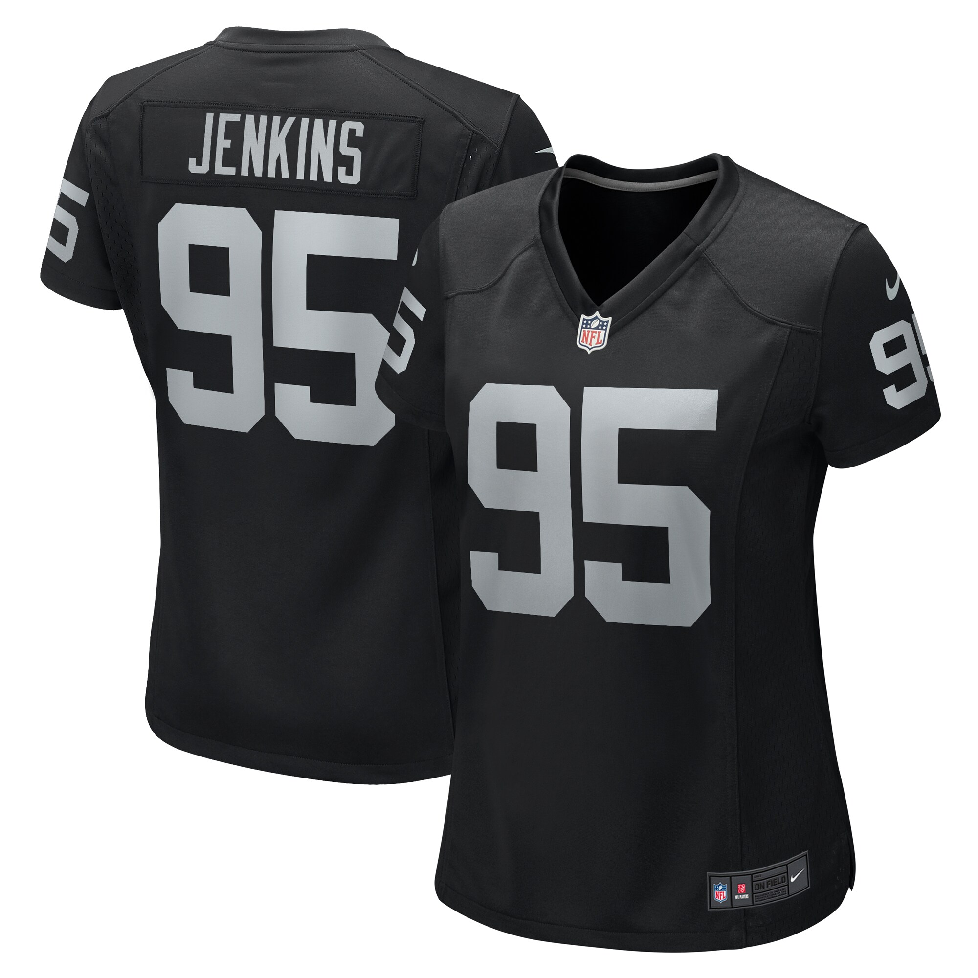 Las Vegas Raiders John Jenkins Black Game NFL Jersey Women's