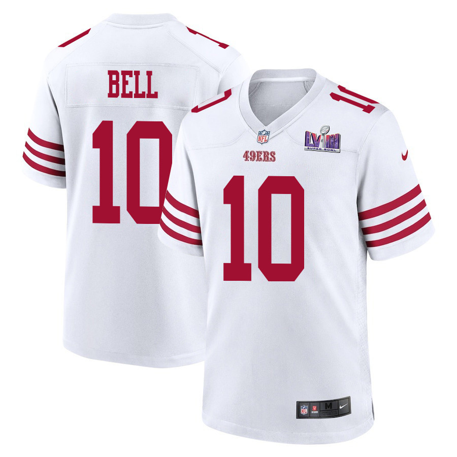 Ronnie Bell 10 San Francisco 49ers Super Bowl LVIII Patch Game White NFL Jersey Men's