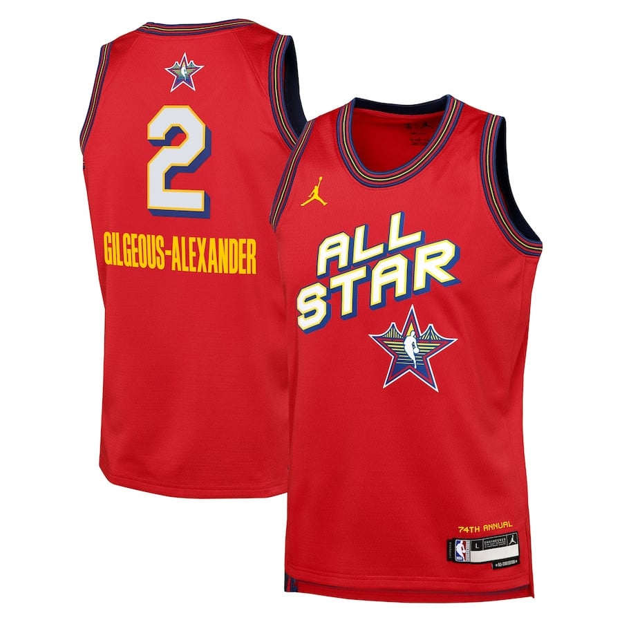 Shai Gilgeous-Alexander 2 All Star Swingman Tea Red NBA Jersey Youth