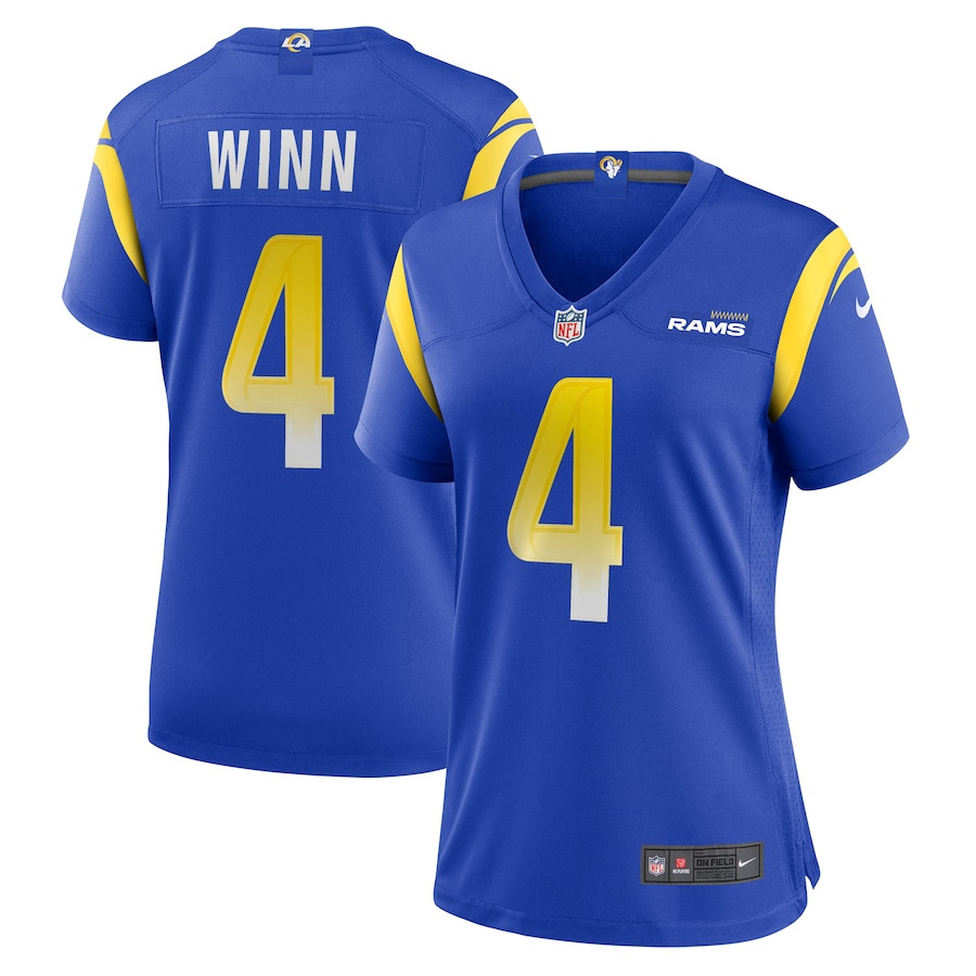 Dresser Winn 4 Los Angeles Rams Team Game Royal NFL Jersey Women's