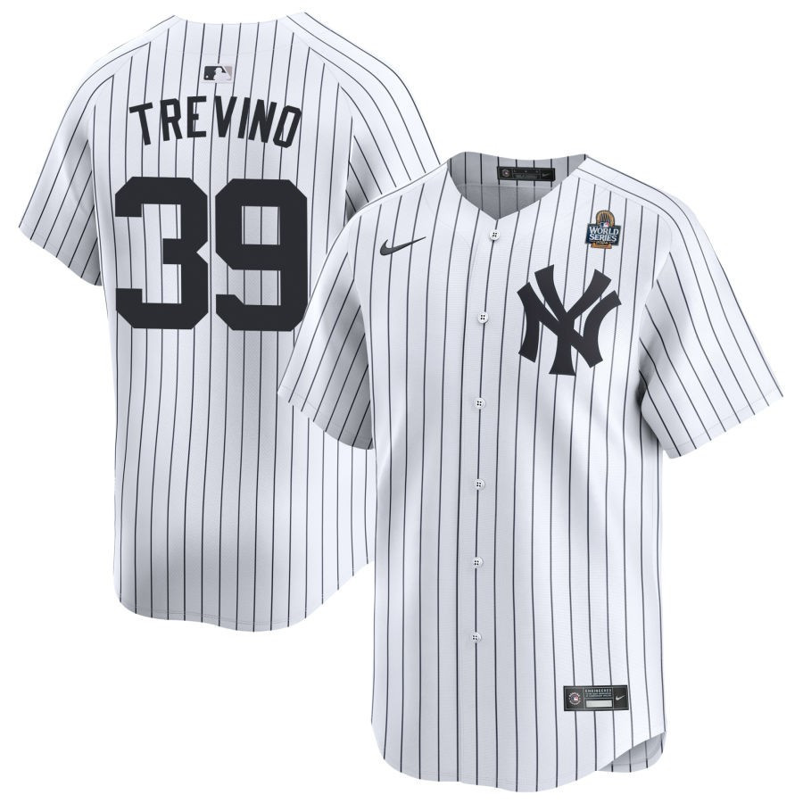 Jose Trevino 39 New York Yankees 2024 World Series Home Limited Player White MLB Jersey Men's