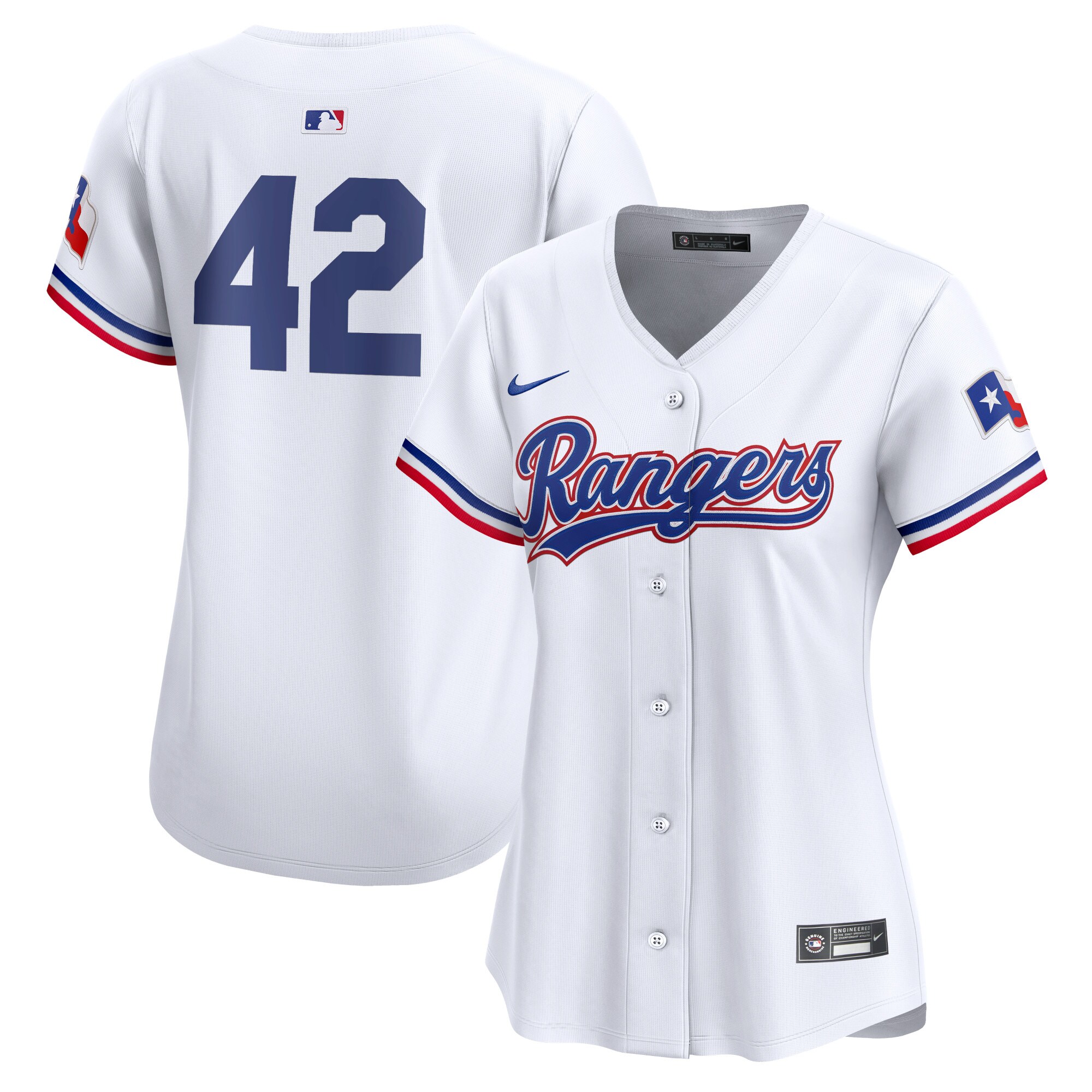 Texas Rangers White 2024 Jackie Robinson Day Home Limited MLB Jersey Women's