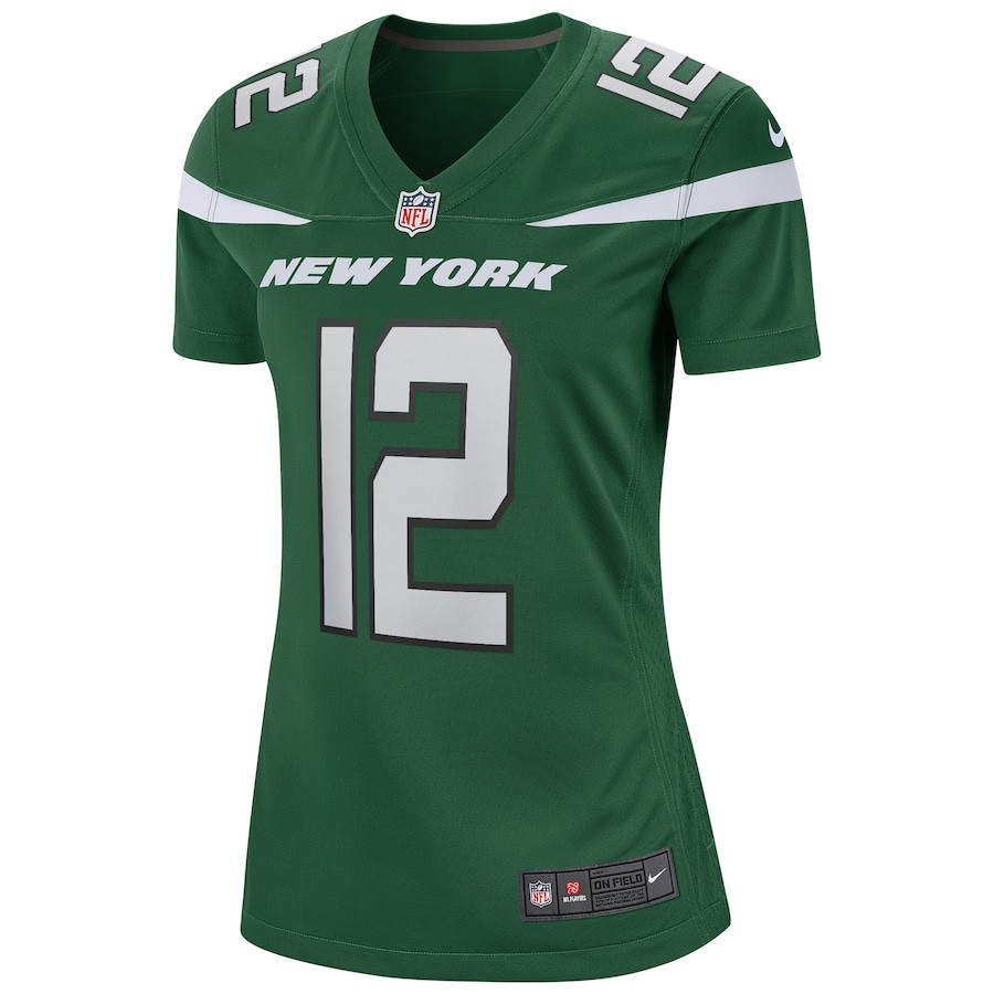 Joe Namath 12 New York Jets Game Retired Gotham Green NFL Jersey Women's