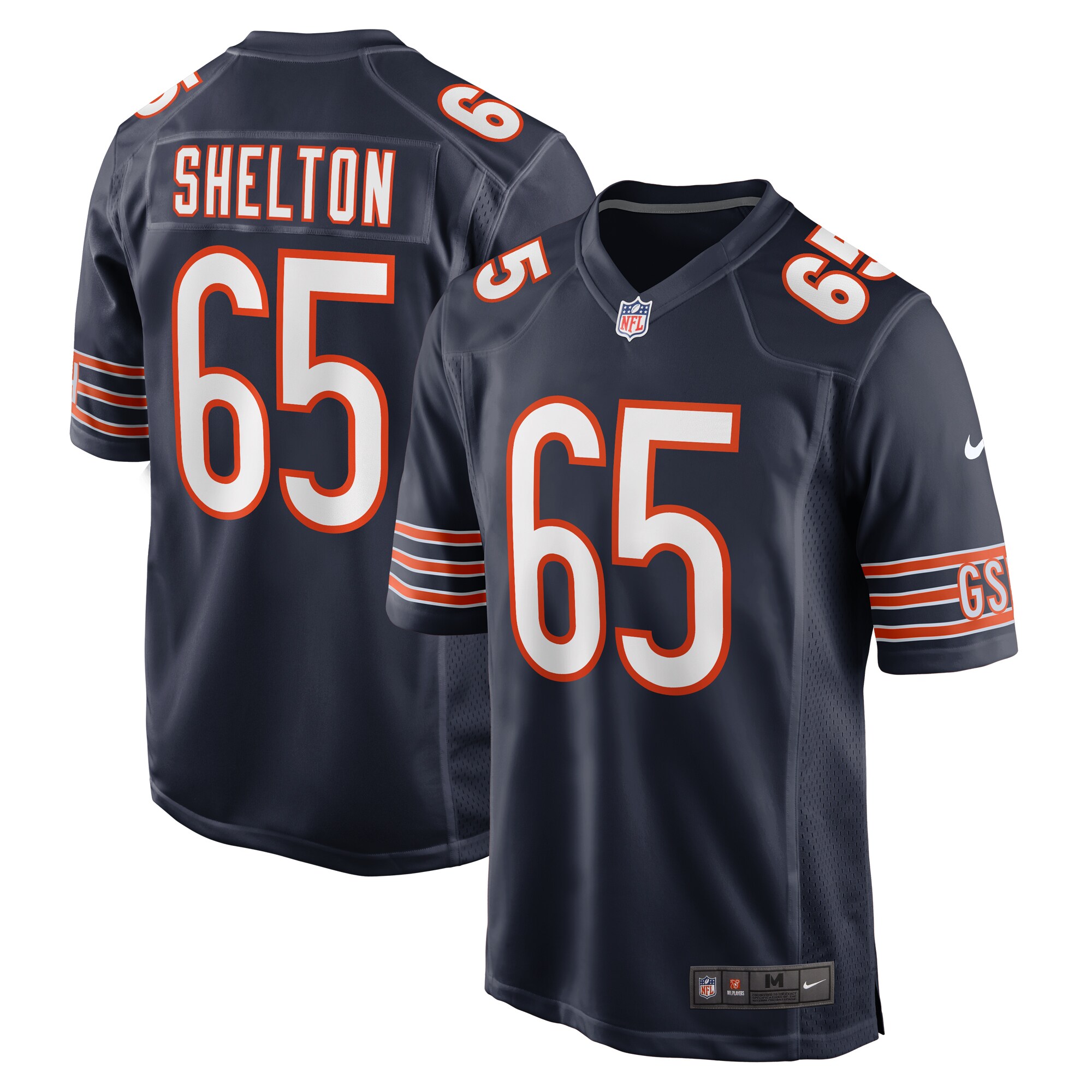 Chicago Bears Coleman Shelton Navy Game NFL Jersey Men's