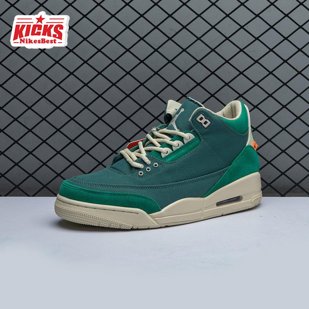 Air Jordan 3 Retro Bicoastal Black Malachite Fossil FZ7974-300 Unisex