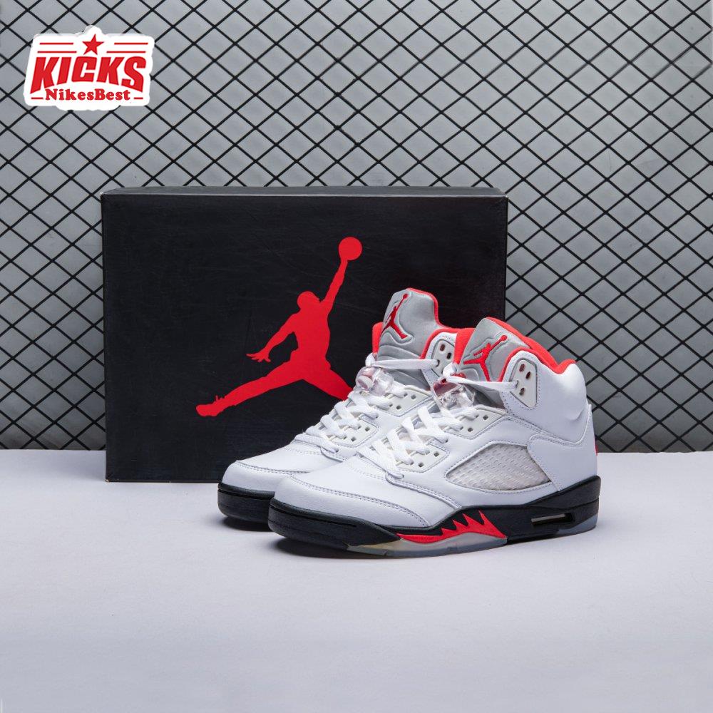 Air Jordan 5 Retro Fire Red Silver Tongue (2020) DA1911-102 Men's