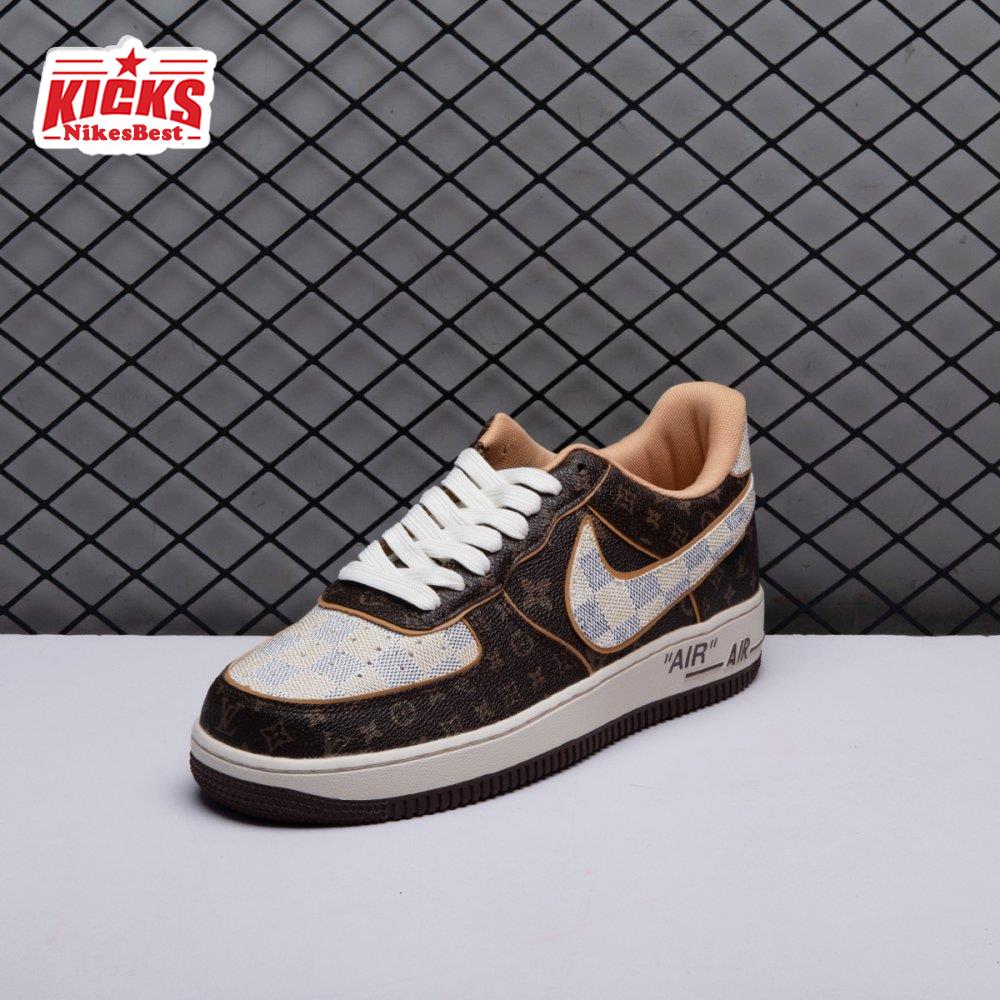 Nike Air Force 1 Low Monogram Brown Damier Azur Unisex (Special Box)