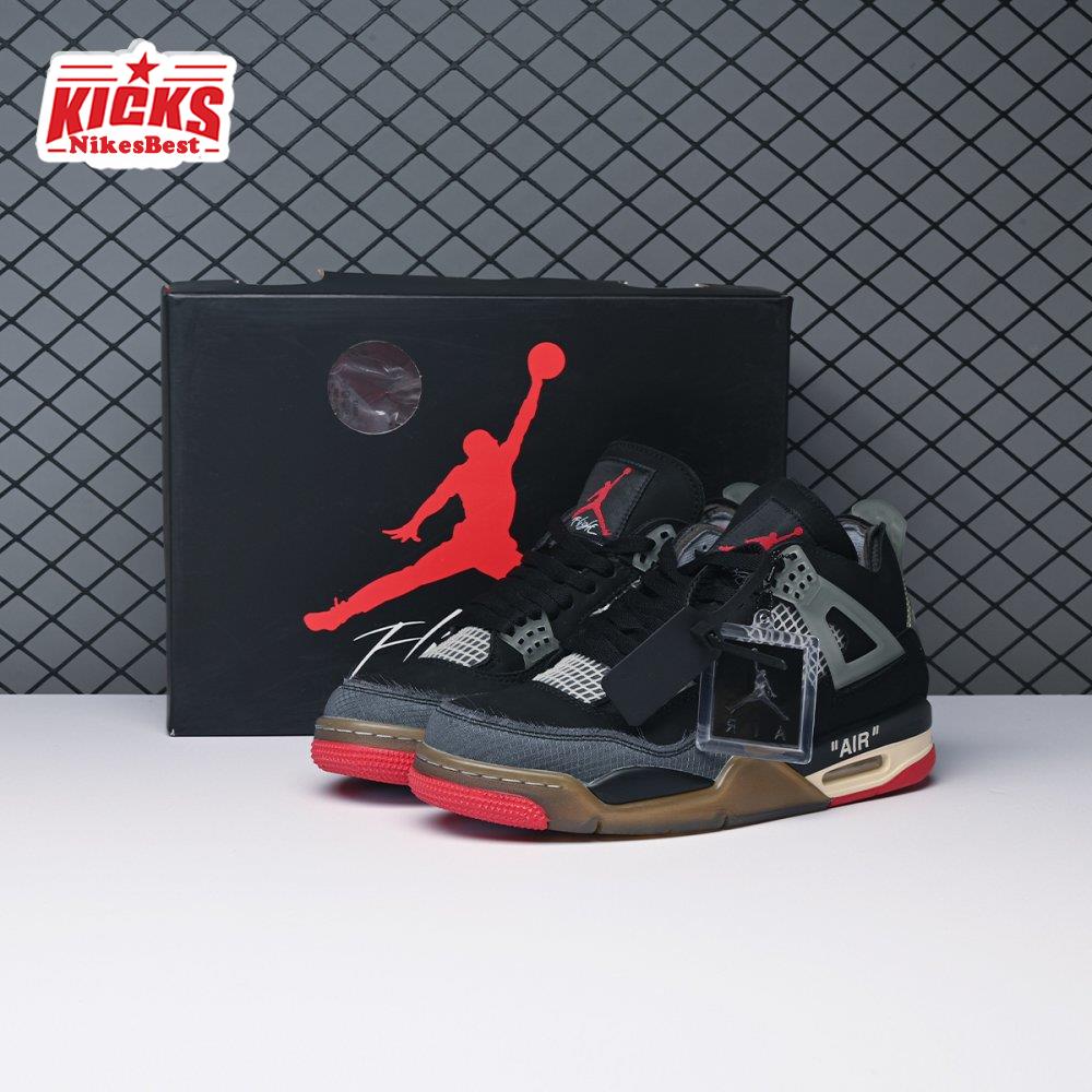 Off-White X Air Jordan 4 Bred CV9388-001 Men's