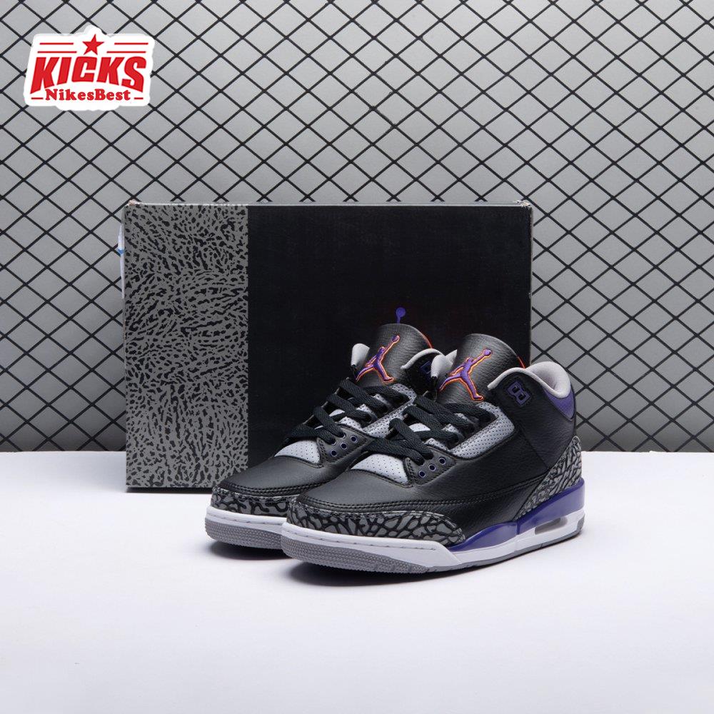 Air Jordan 3 Retro Black Court Purple CT8532-050 Men's