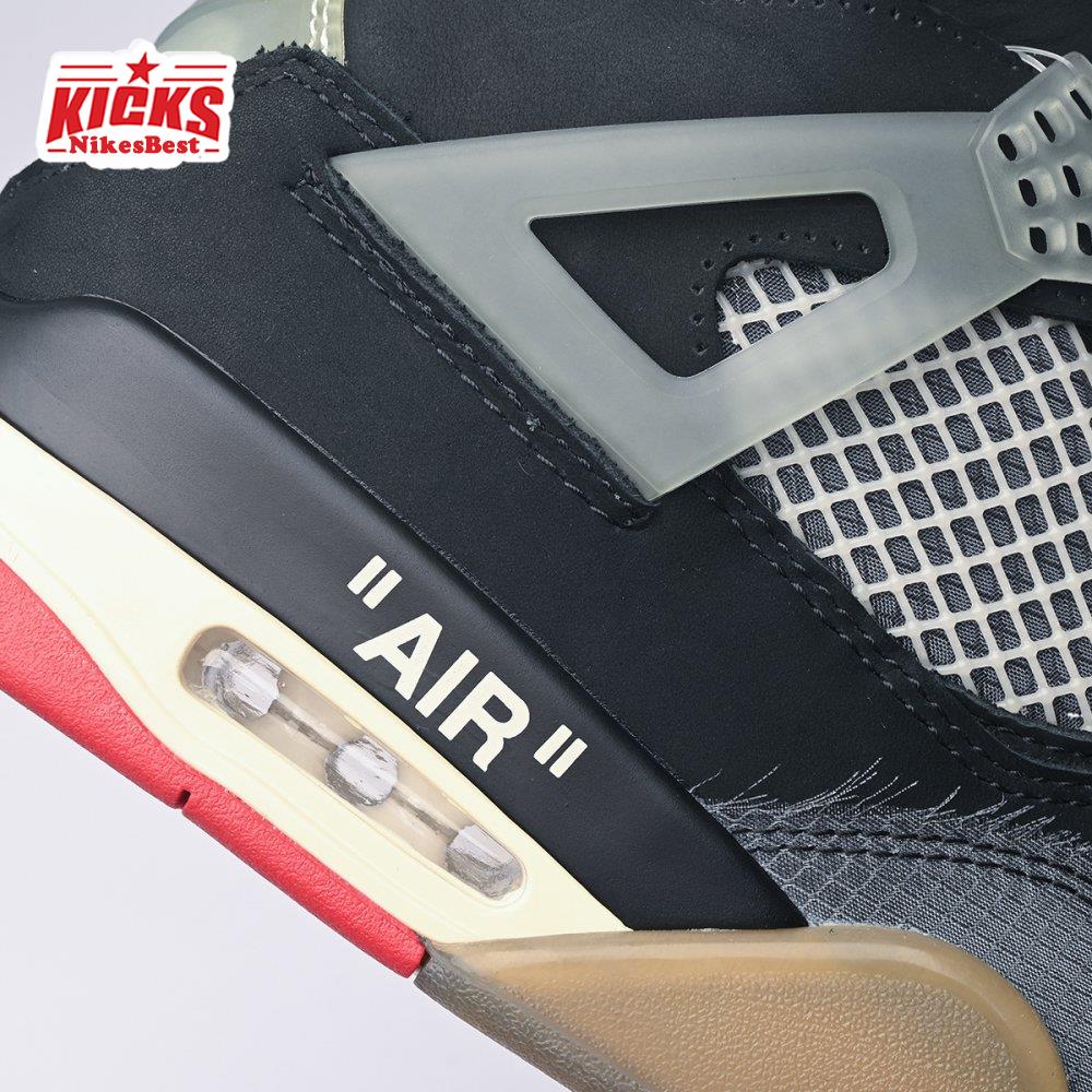 Off-White X Air Jordan 4 Bred CV9388-001 Men's
