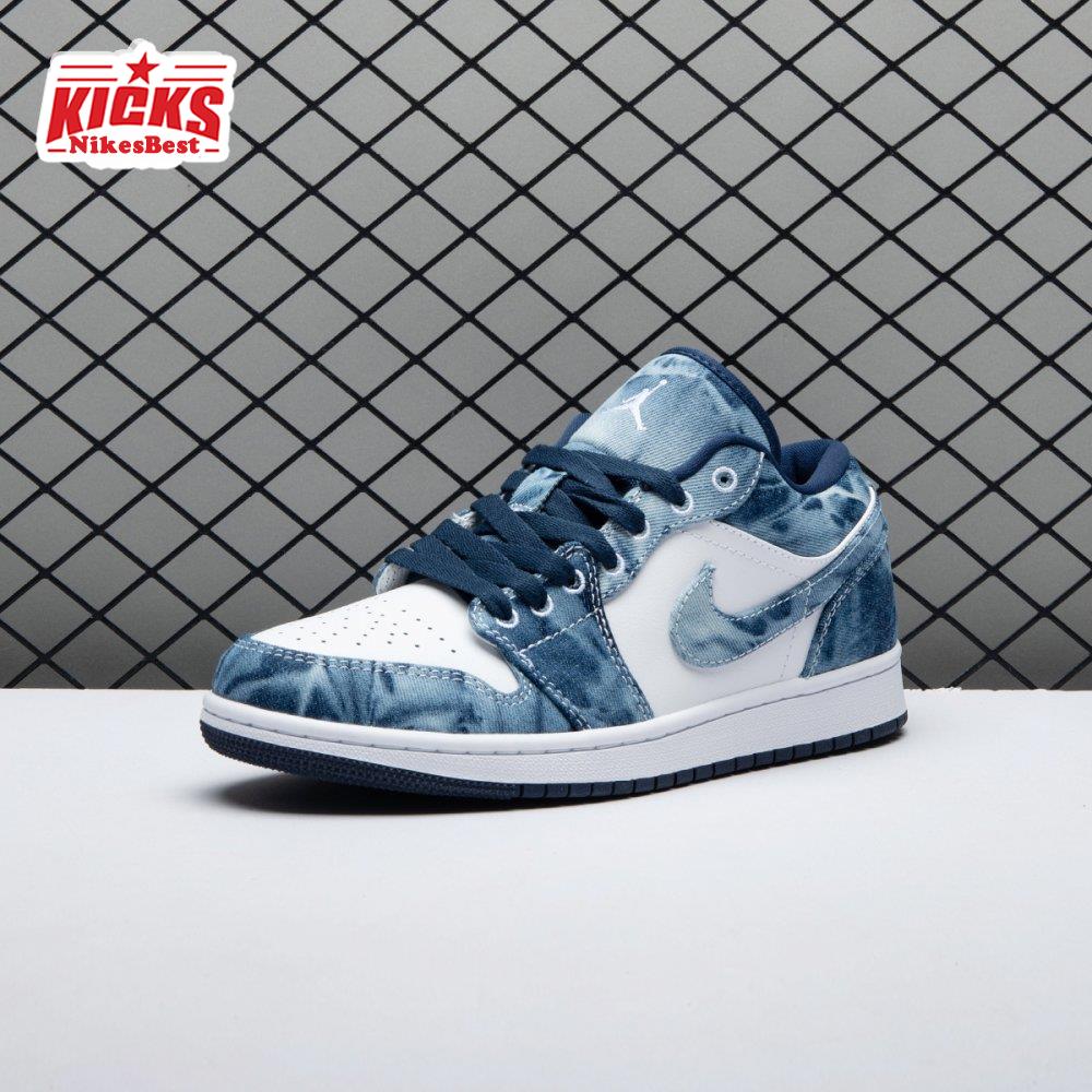 Air Jordan 1 Low Washed Denim CZ8455-100 Unisex