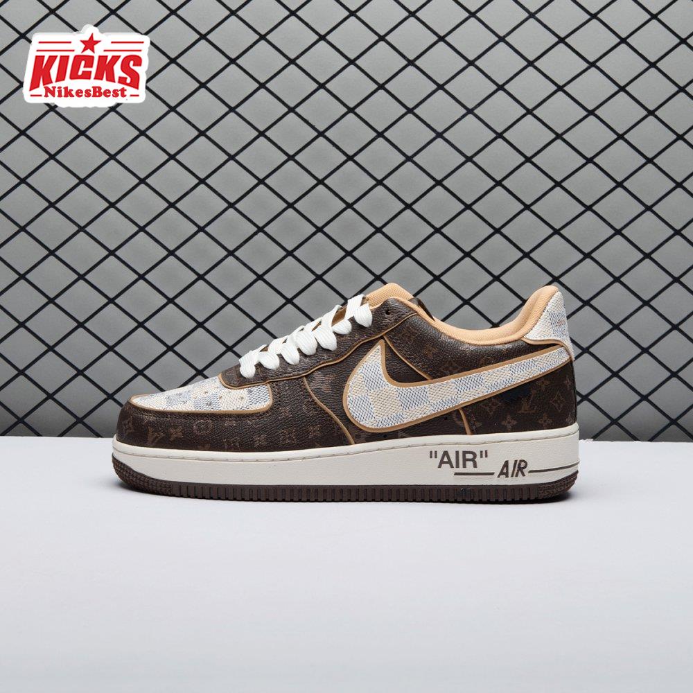 Nike Air Force 1 Low Monogram Brown Damier Azur Unisex