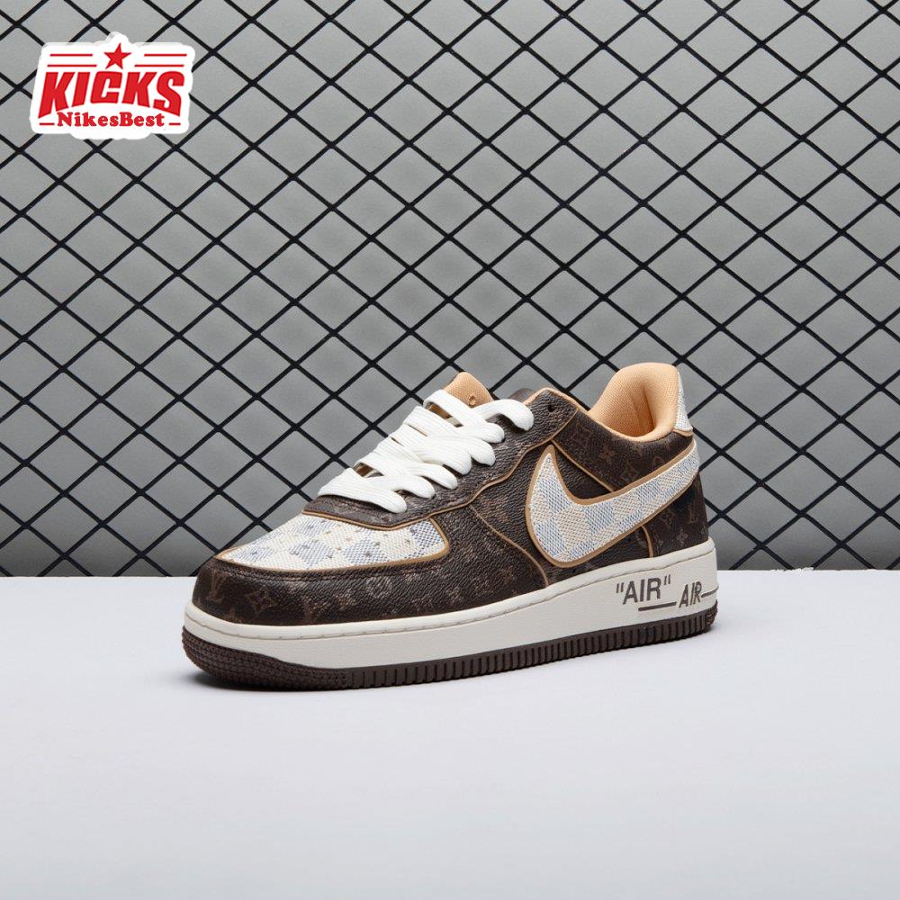 Nike Air Force 1 Low Monogram Brown Damier Azur Unisex