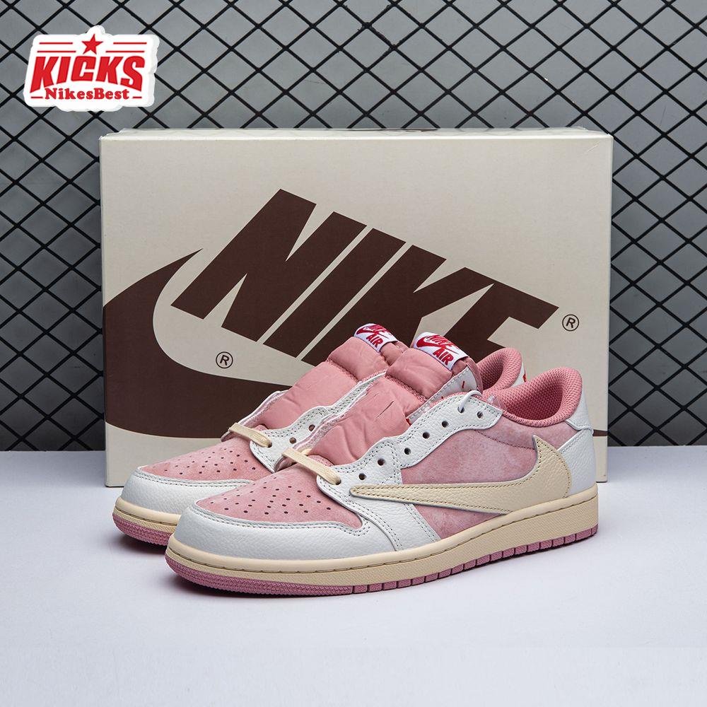 Travis Scott X Air Jordan 1 Low OG Pink Beige Red DM7866-600 Unisex