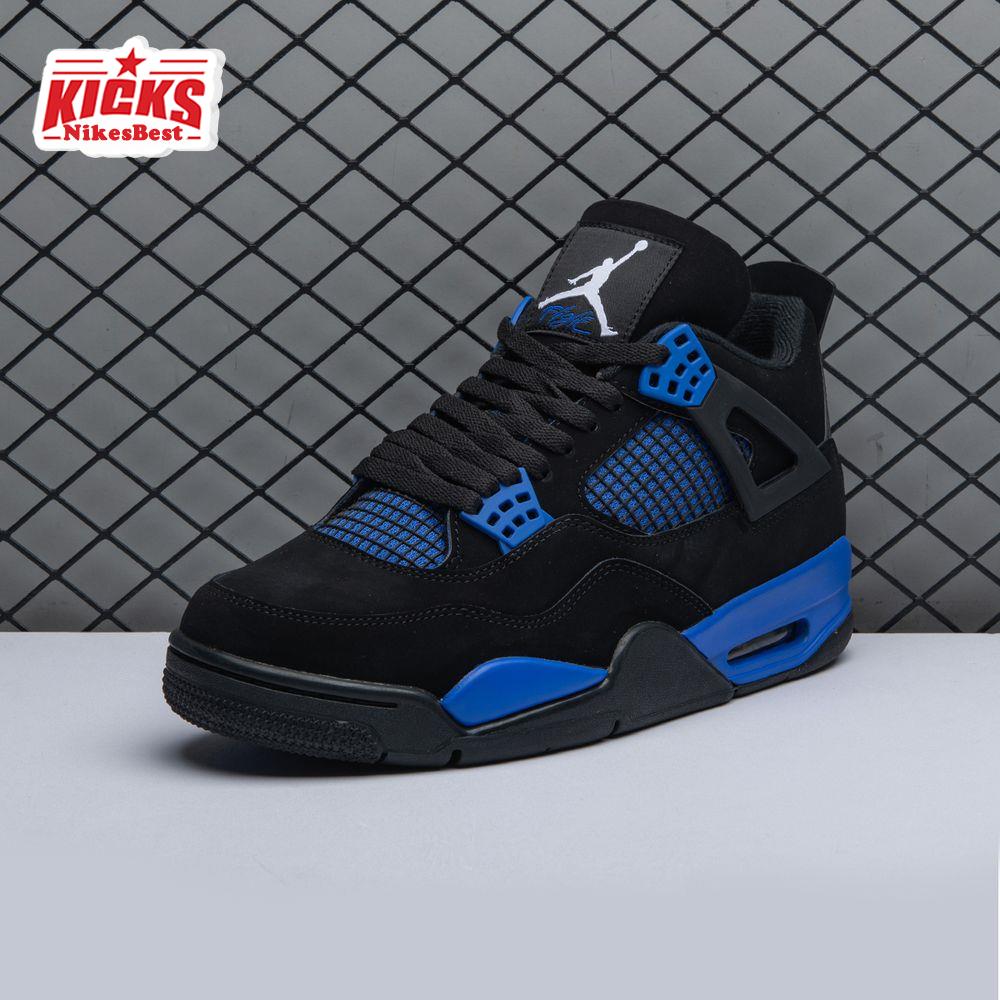 Air Jordan 4 Retro Black Blue Men's