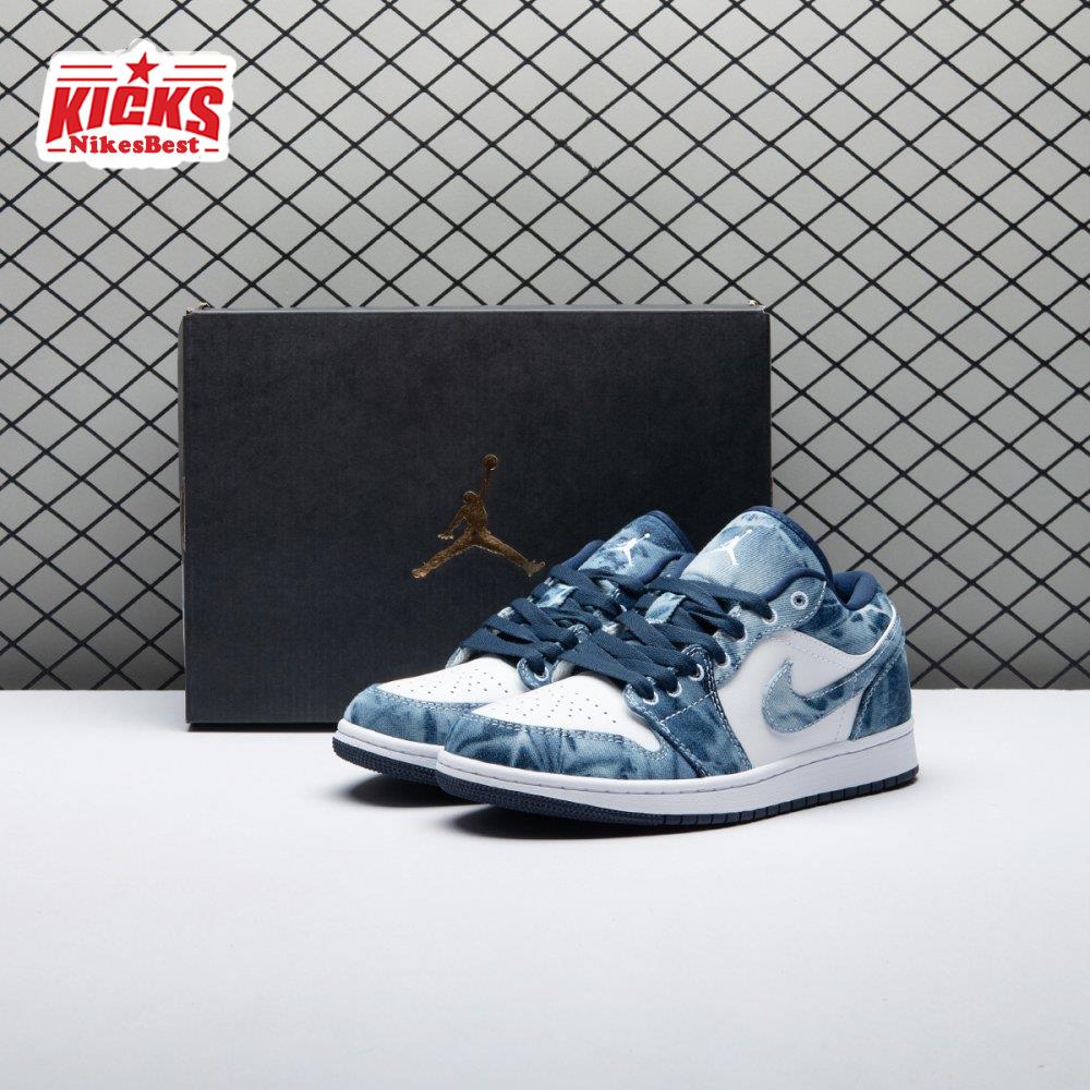 Air Jordan 1 Low Washed Denim CZ8455-100 Unisex