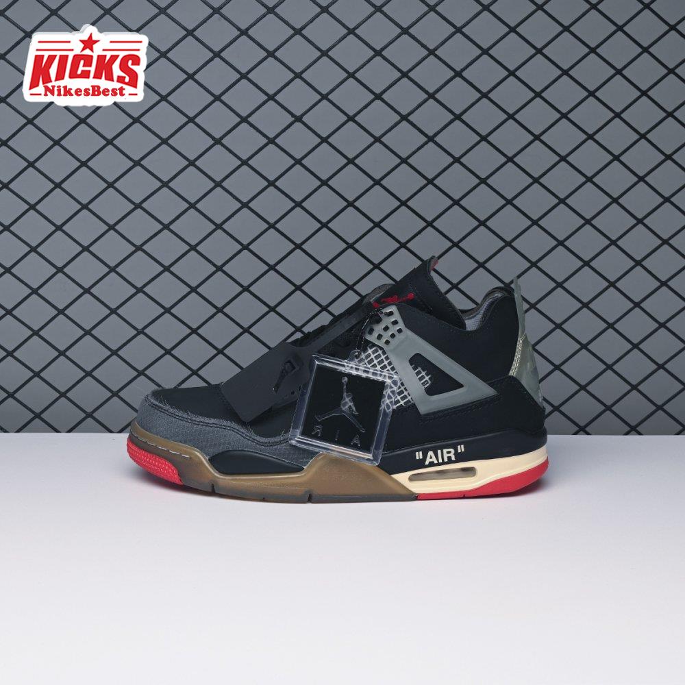 Off-White X Air Jordan 4 Bred CV9388-001 Men's