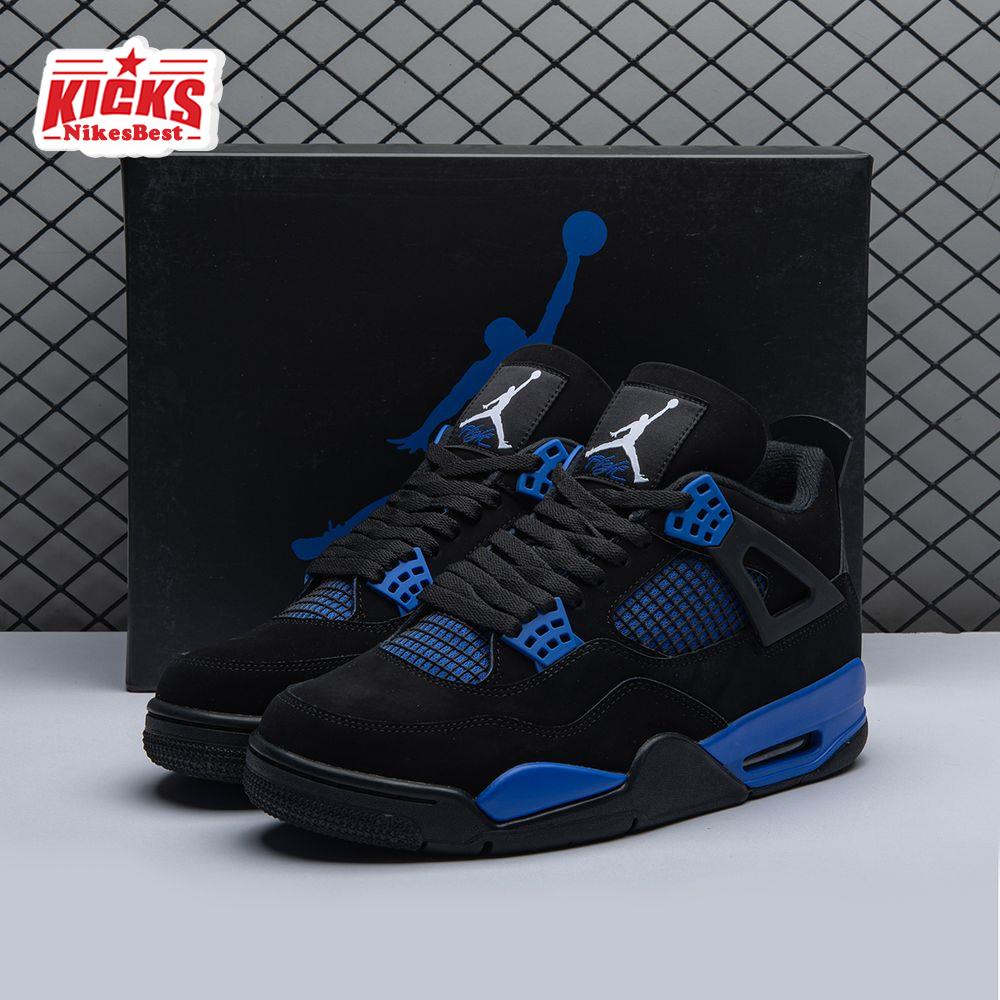 Air Jordan 4 Retro Black Blue Men's