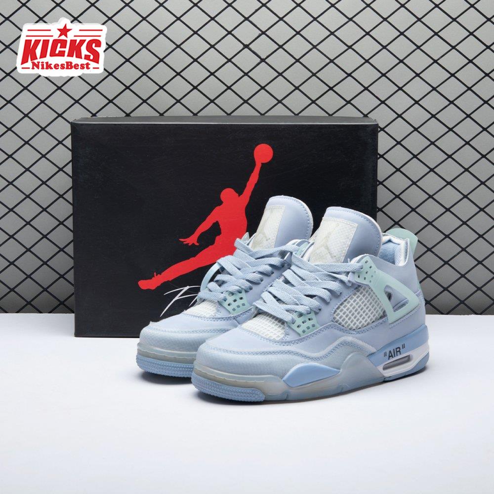 Air Jordan 4 X Off-White Blue Unisex