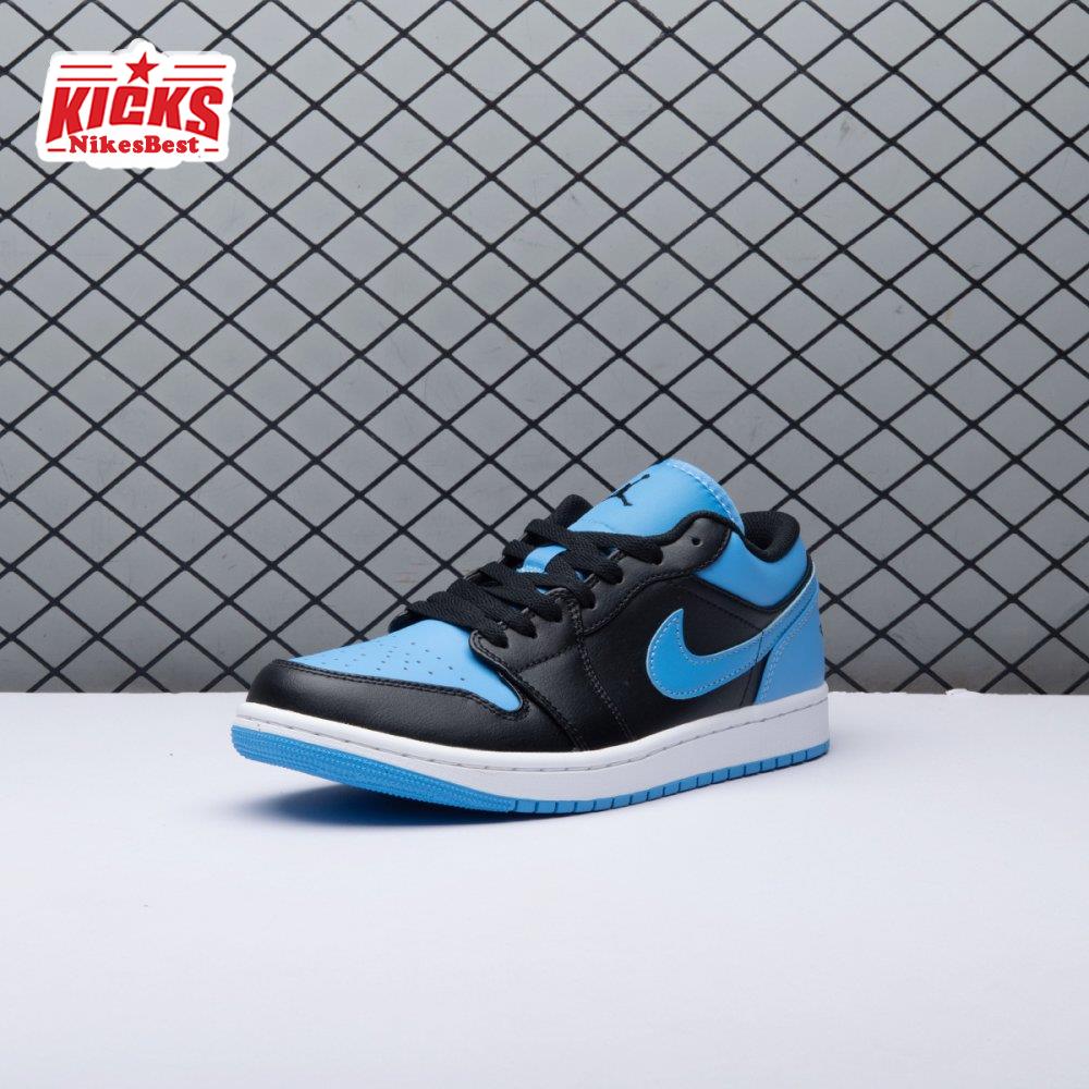 Air Jordan 1 Low Black University Blue 553558-041 Unisex