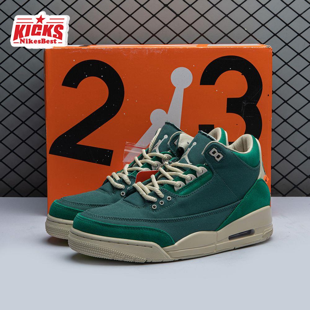 Air Jordan 3 Retro Bicoastal Black Malachite Fossil FZ7974-300 Unisex