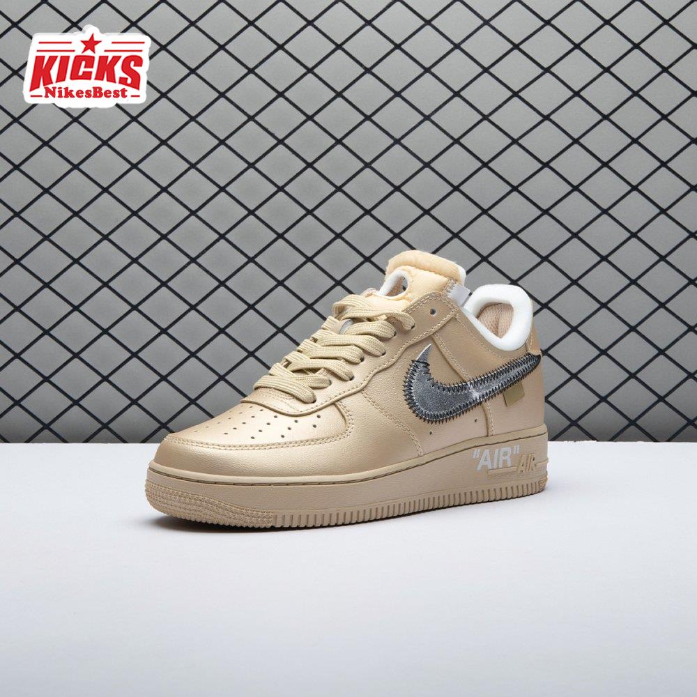 Off-White X Nike Air Force 1 07 Low Metal Gold OW Silver DX1419-900 Unisex