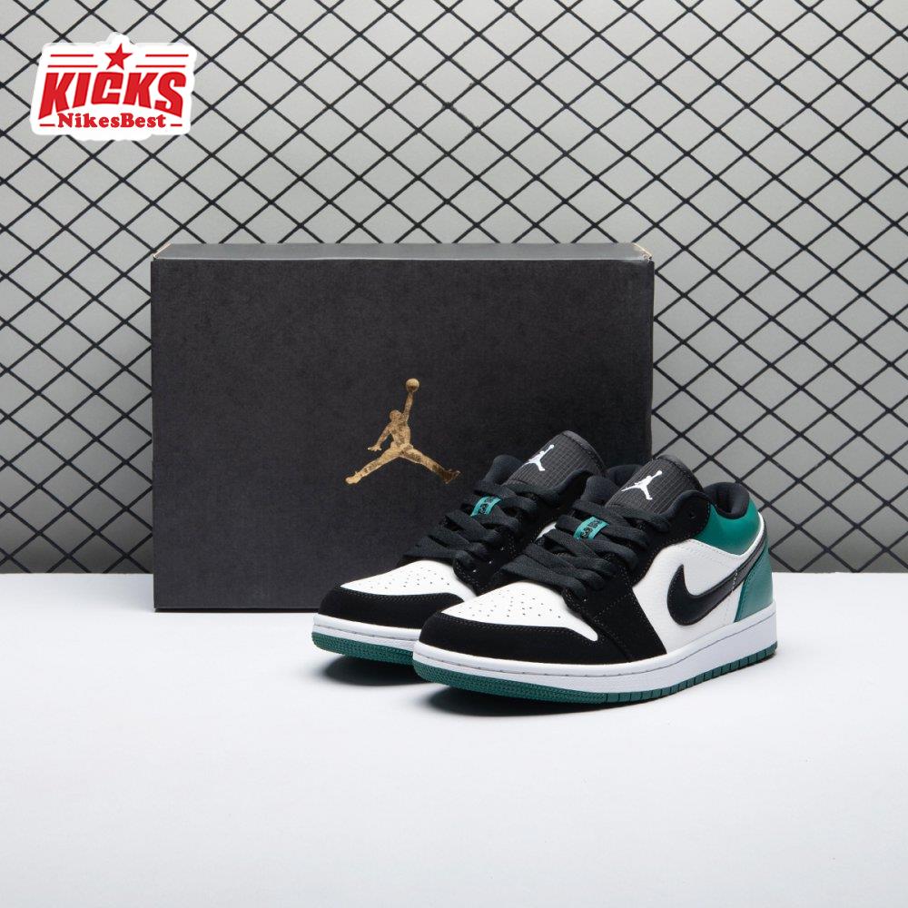 Air Jordan 1 Low White Black Mystic Green 553558-113 Unisex