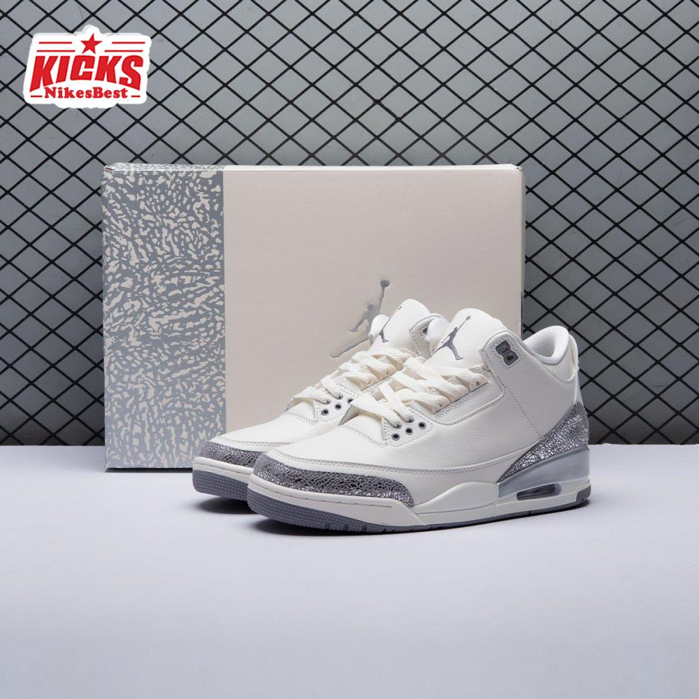 Air Jordan 3 Retro Sail Cement Grey CK9246-100 Unisex