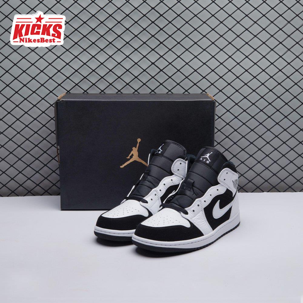 Air Jordan 1 Mid White Black Unisex