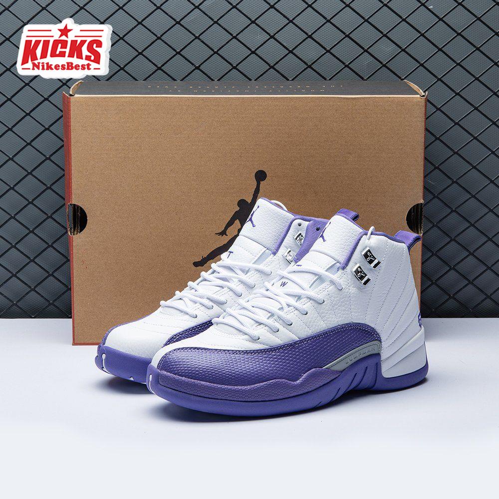 Air Jordan 12 White Purple Men's