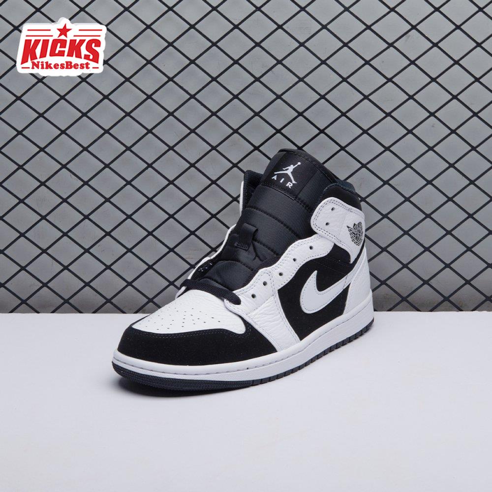 Air Jordan 1 Mid White Black Unisex