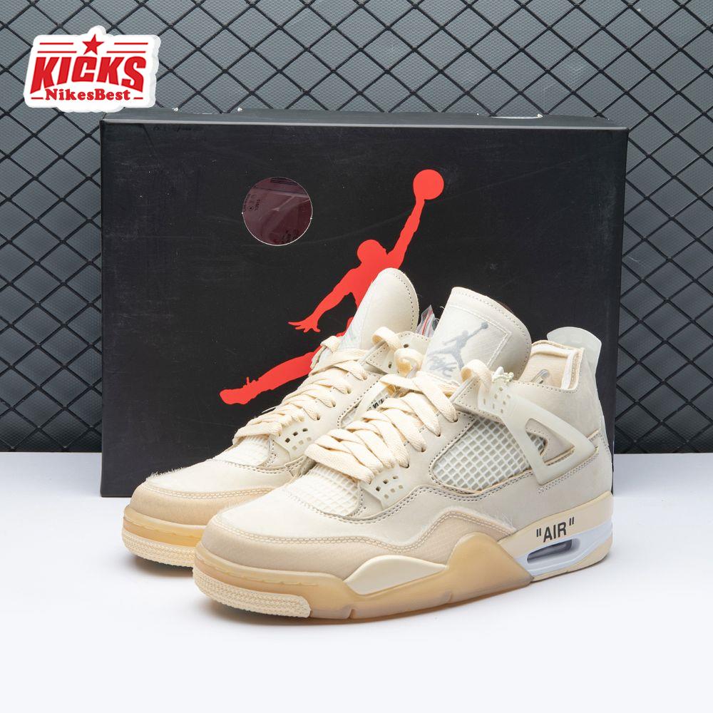 Air Jordan 4 RERO X Off-White AJ4 OW Sail Unisex