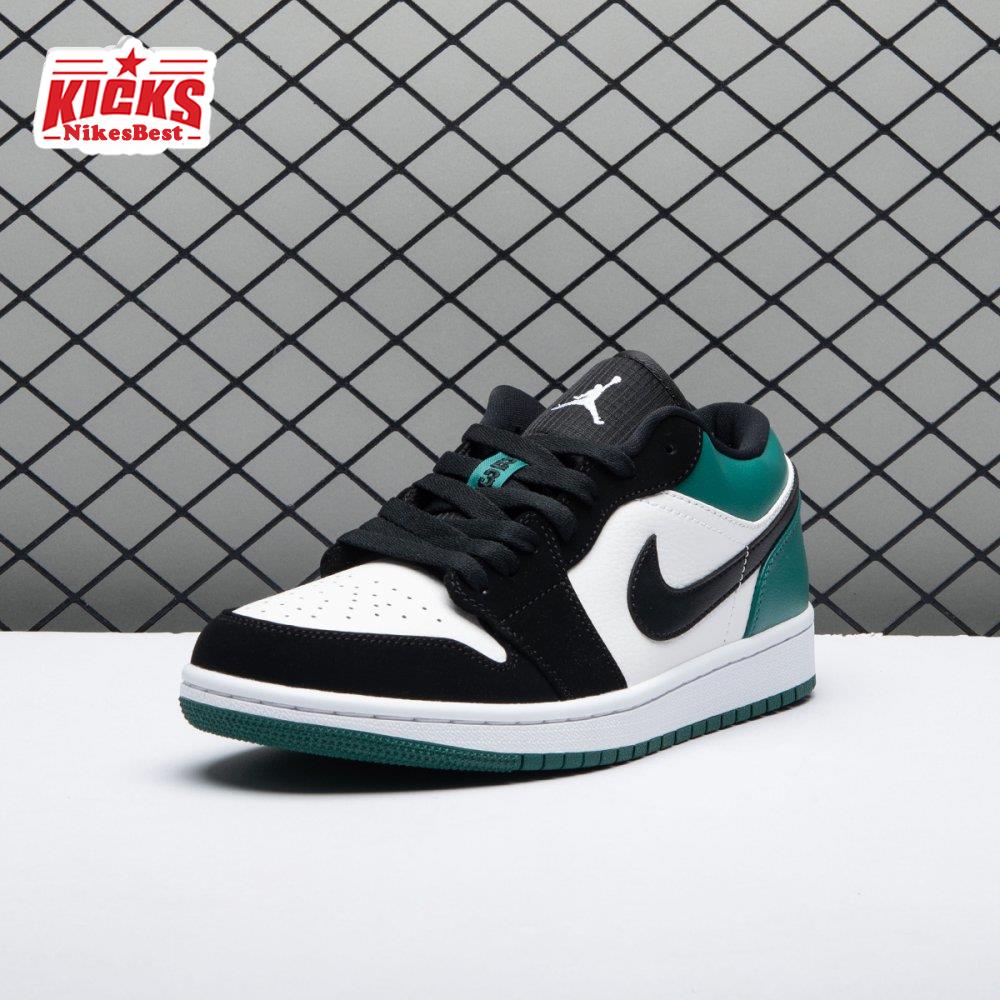 Air Jordan 1 Low White Black Mystic Green 553558-113 Unisex