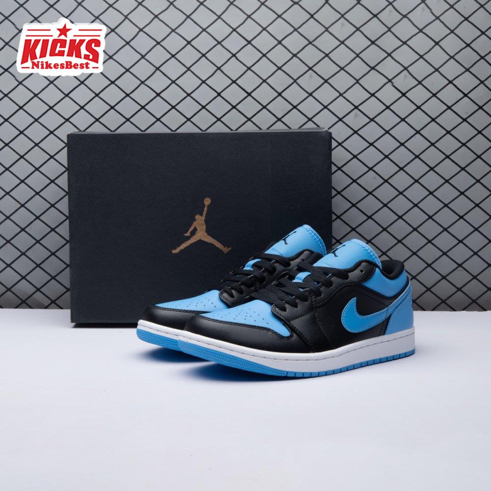 Air Jordan 1 Low Black University Blue 553558-041 Unisex