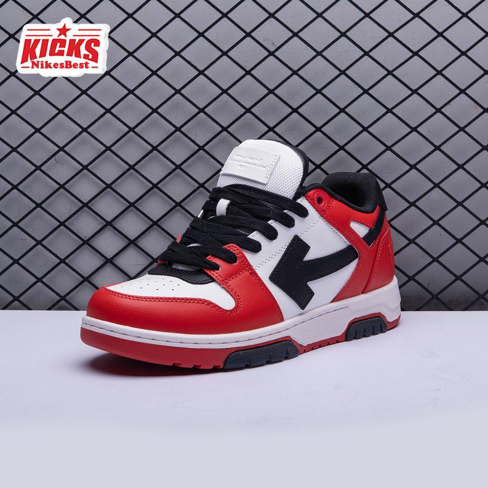 OFF-WHITE Out Of Office OOO Low Tops Black White Red Unisex