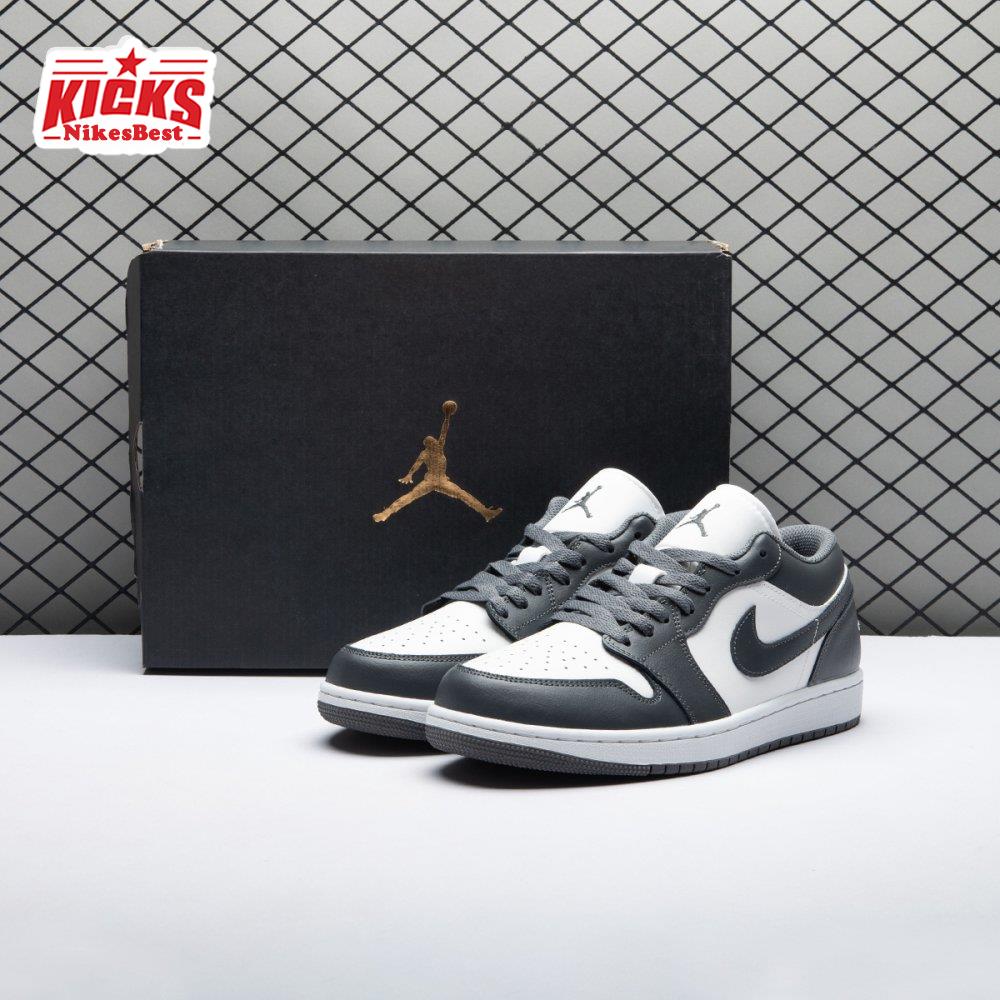 Air Jordan 1 Low Grey White 553558-044 Unisex