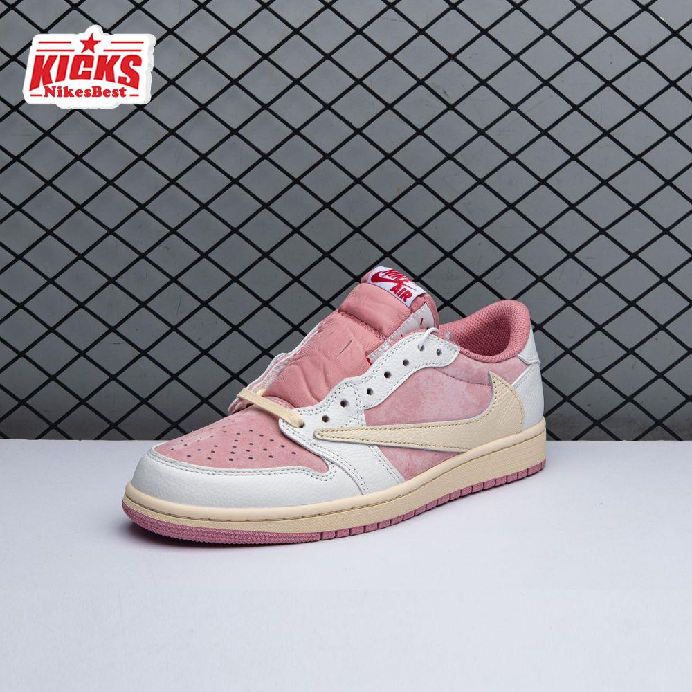Travis Scott X Air Jordan 1 Low OG Pink Beige Red DM7866-600 Unisex