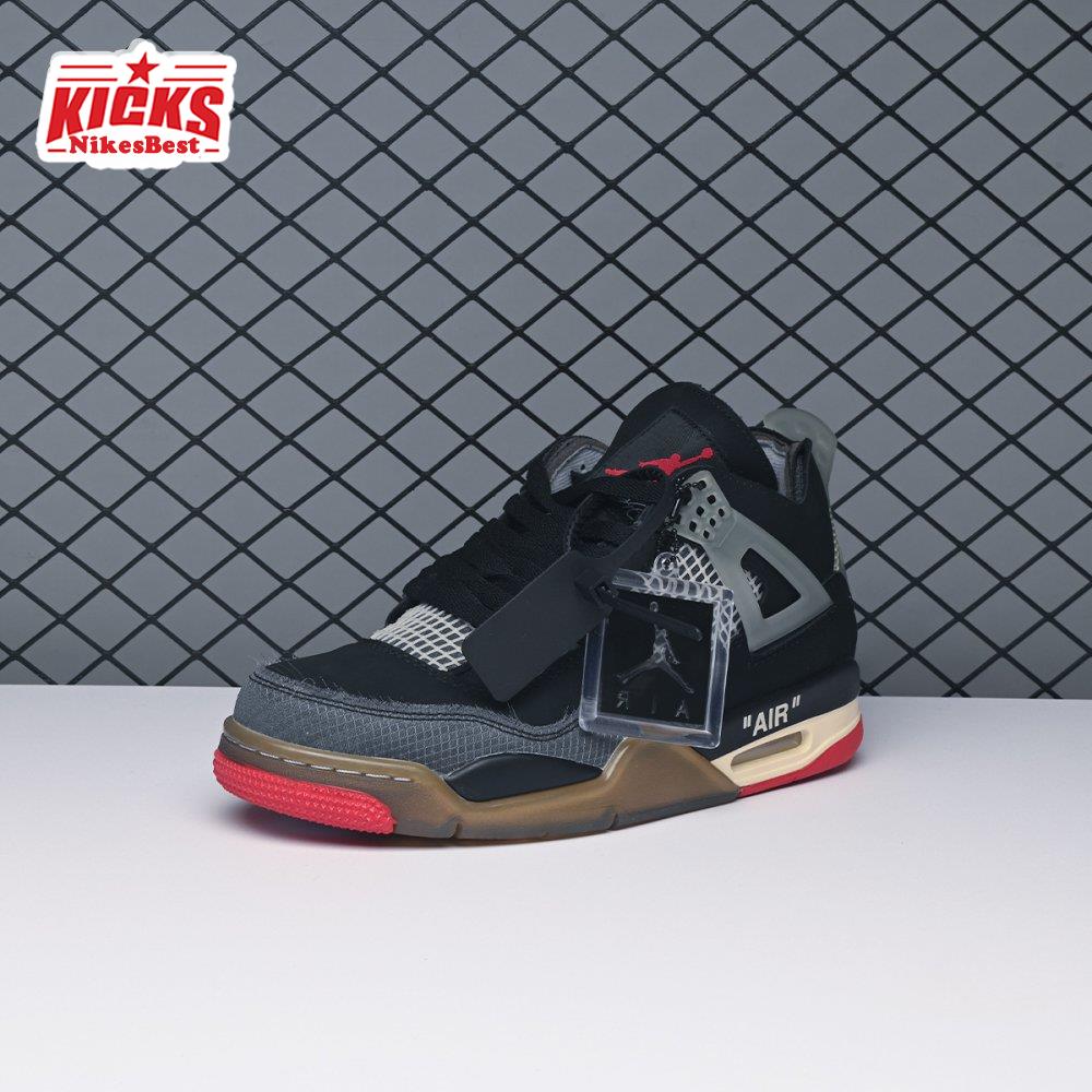 Off-White X Air Jordan 4 Bred CV9388-001 Men's