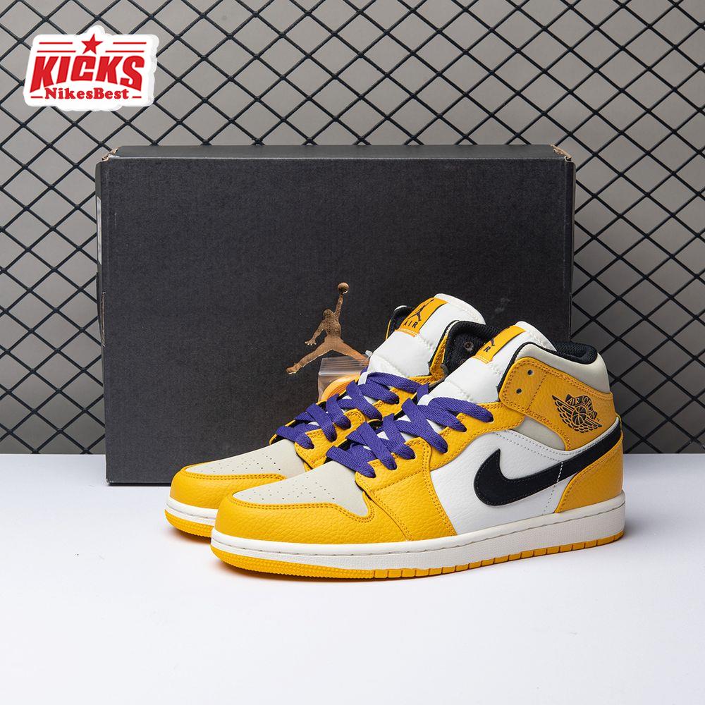 Air Jordan 1 Mid SE Lakers 852542-700 Unisex