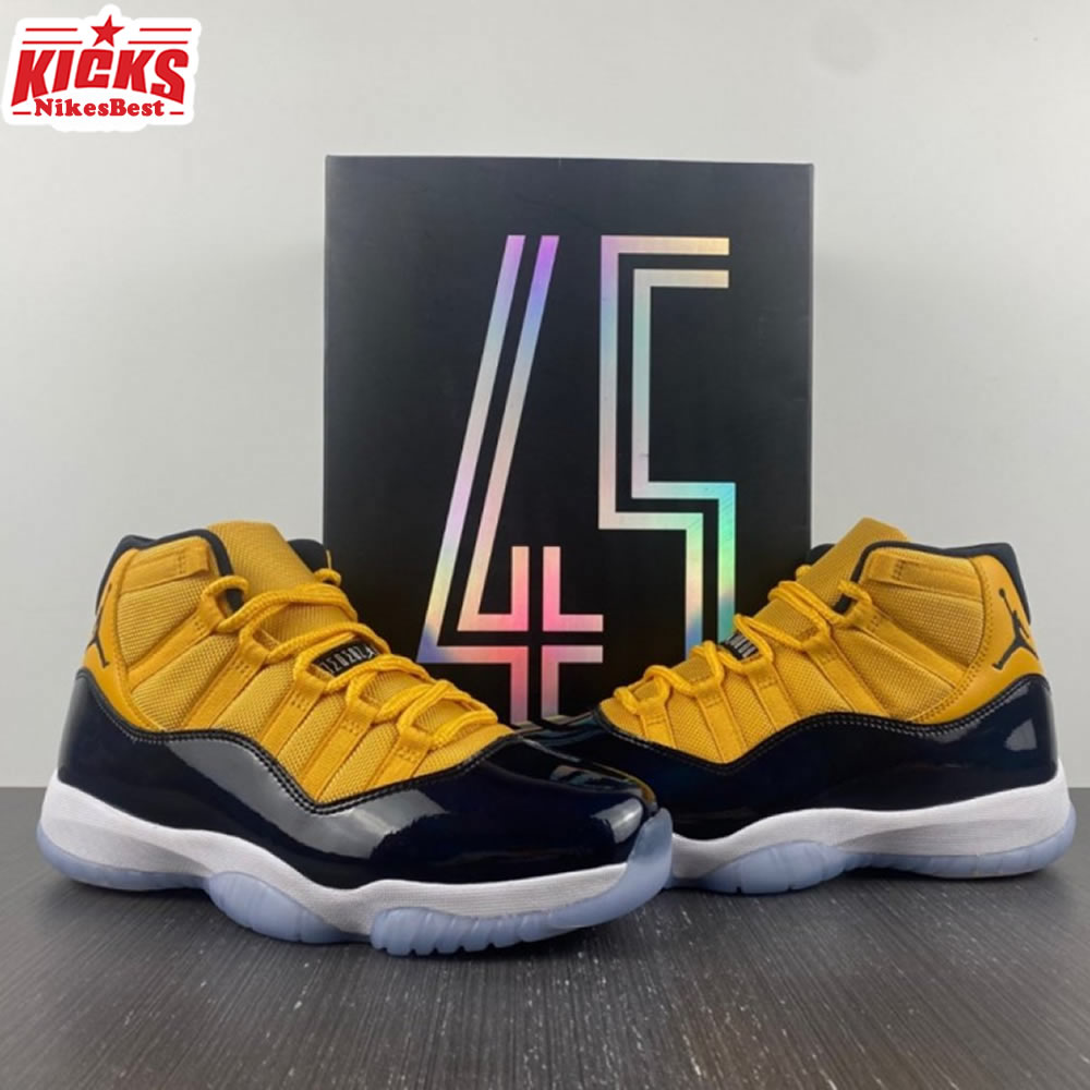 Air Jordan 11 Black and Yellow Men's