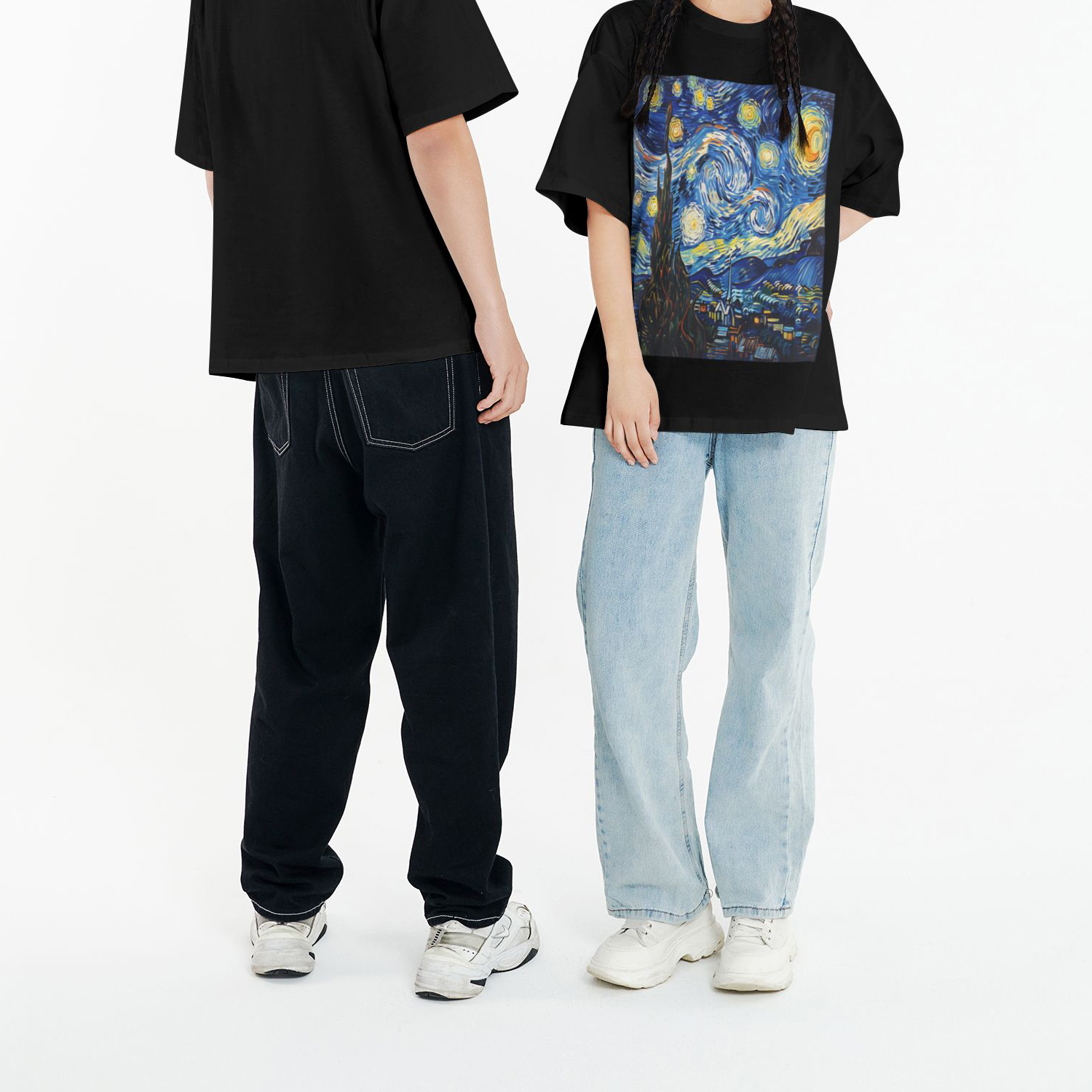Starry Night Printed Short Sleeve T-Shirt