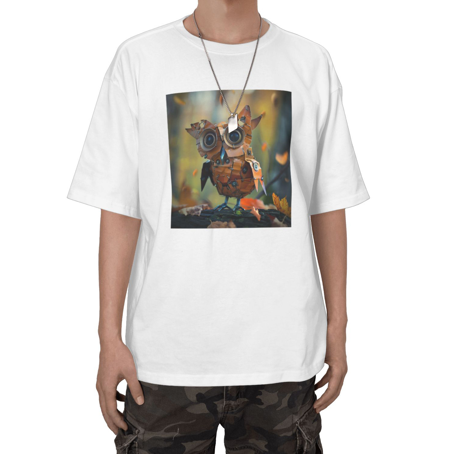 Cute Steampunk Owl T-Shirt - Short Sleeve Tee