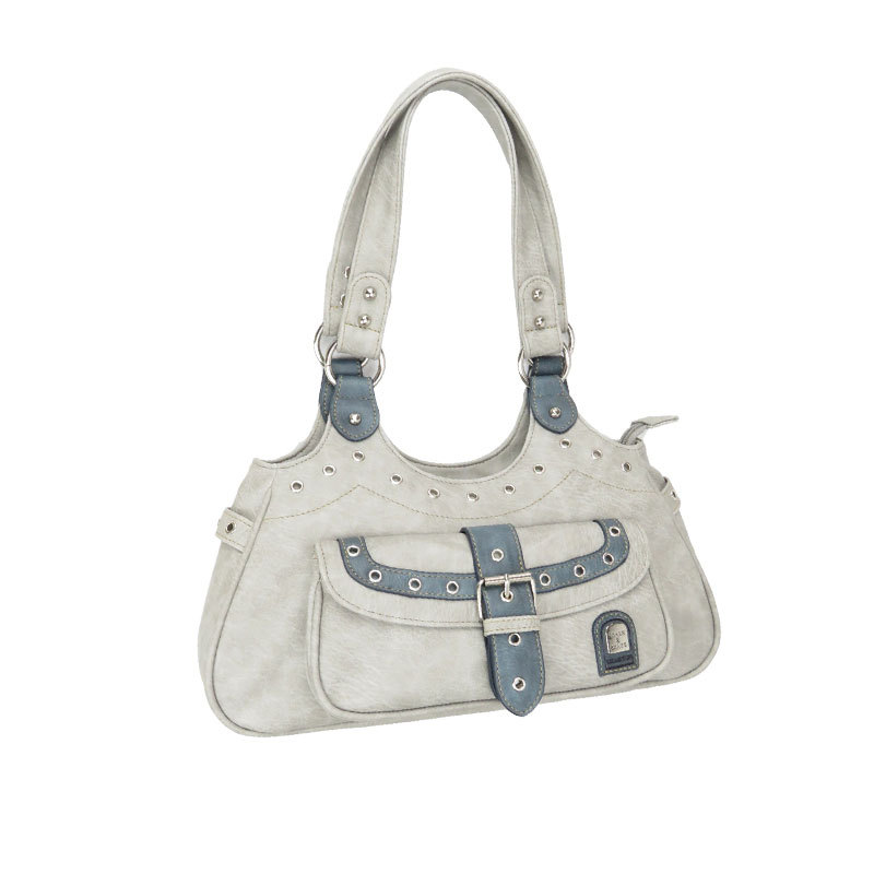 Shoulder crossbody handbag women's trendy blue and white tote bag for girls