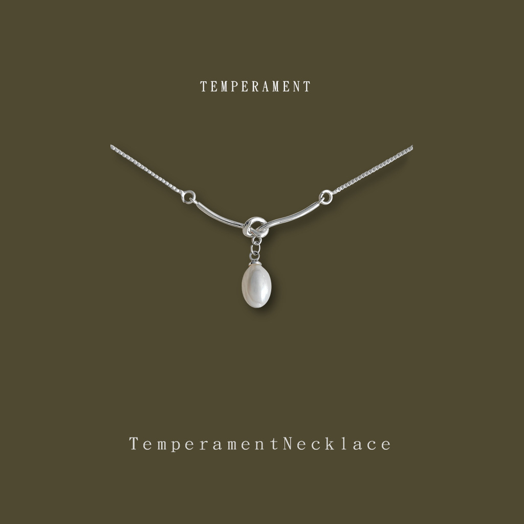 Freshwater Pearl Electroplated Real Gold Knot Clavicle Chain Personalized Internet Celebrity New Necklace