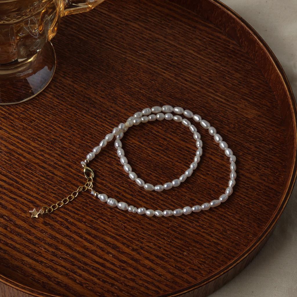 Tamsui precious plating 14K real gold elegant Japanese and Korean simple necklace temperament clavicle chain