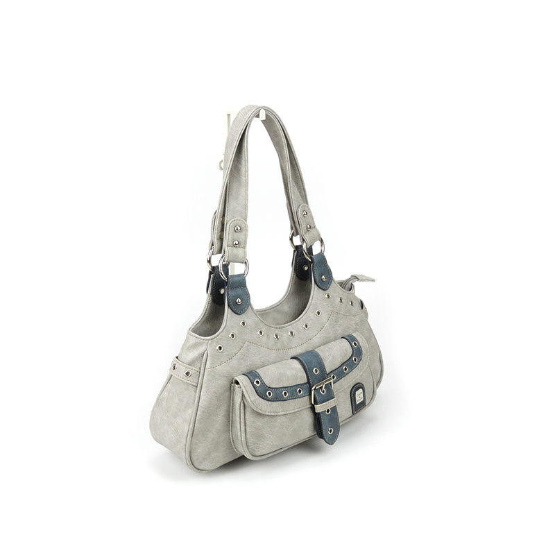 Shoulder crossbody handbag women's trendy blue and white tote bag for girls