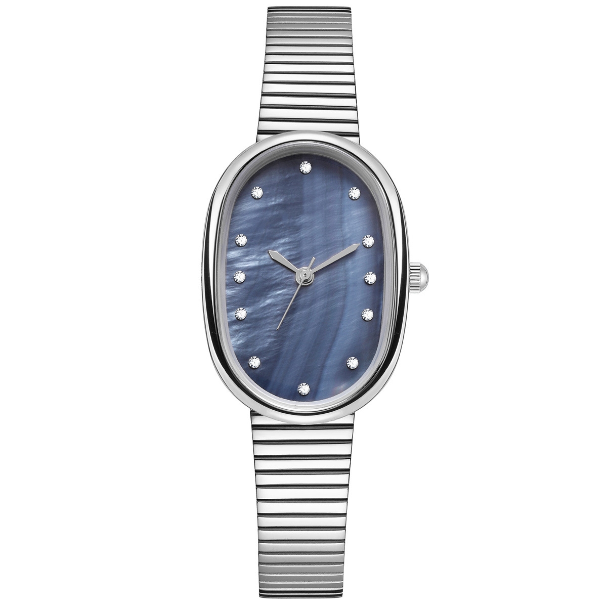 Mother-of-pearl oval watch women's niche high-end light luxury alloy waterproof women's watch