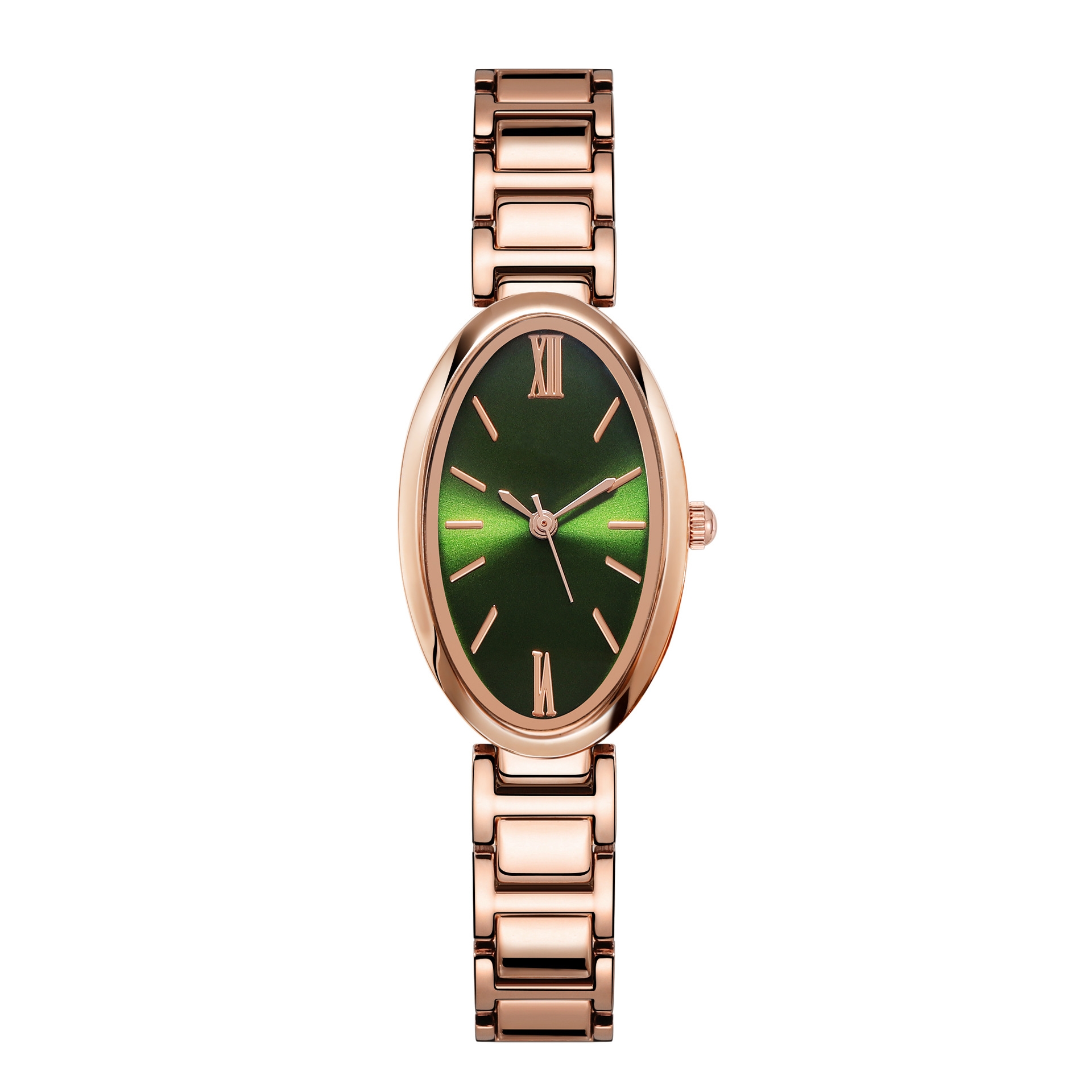 Simple and high-end steel band waterproof quartz watch with high-looking oval dial